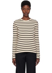 Jil Sander Off-White & Black Stripe Long Sleeve T-Shirt