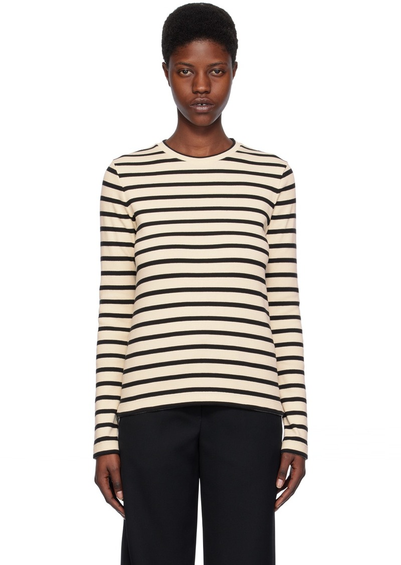 Jil Sander Off-White & Black Stripe Long Sleeve T-Shirt
