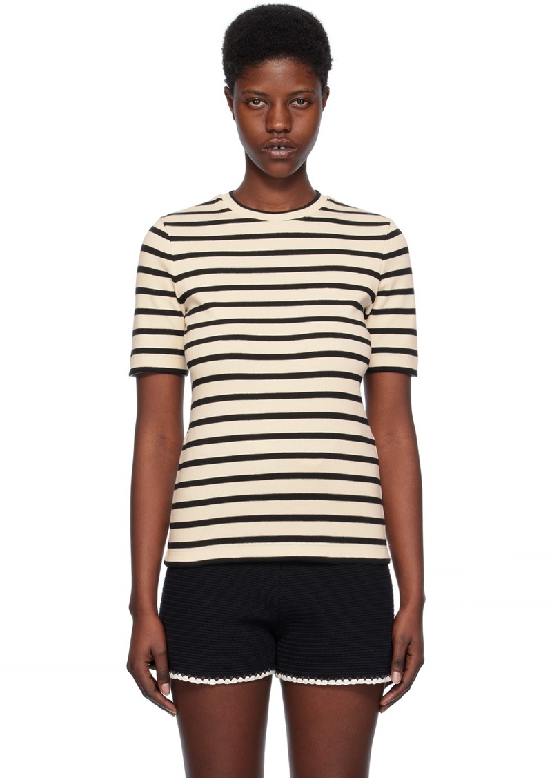 Jil Sander Off-White & Black Stripe T-Shirt