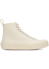 Jil Sander Off-White Cap Toe High-Top Sneakers