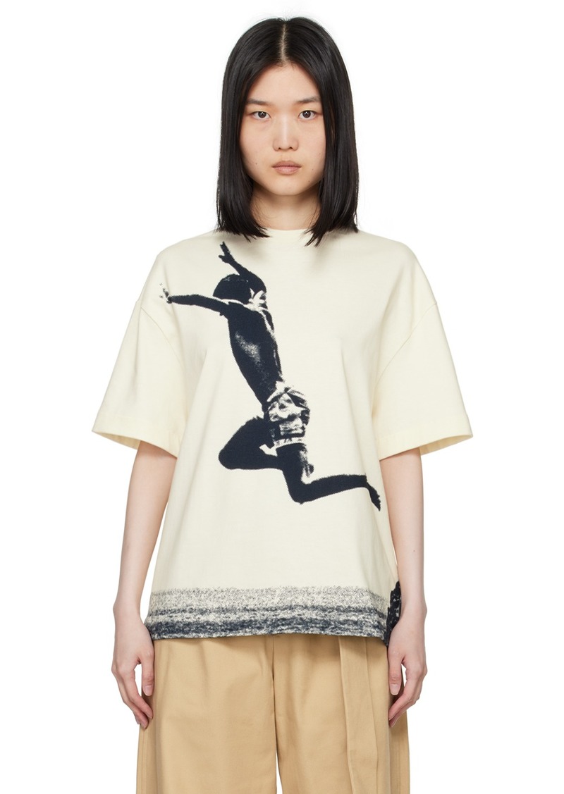 Jil Sander Off-White Printed Graphic T-Shirt