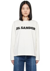 Jil Sander Off-White Printed Logo Long Sleeve T-Shirt