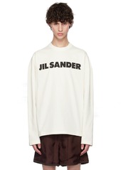 Jil Sander Off-White Printed Logo Long Sleeve T-Shirt