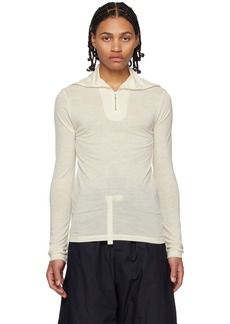 Jil Sander Off-White Zip-Up Sweater