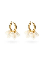 Jil Sander Pearl & gold-dipped hoop earrings