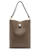 Jil Sander Perfume-charm large leather tote bag