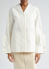 Jil Sander Raised Placket Cotton & Silk Utility Jacket