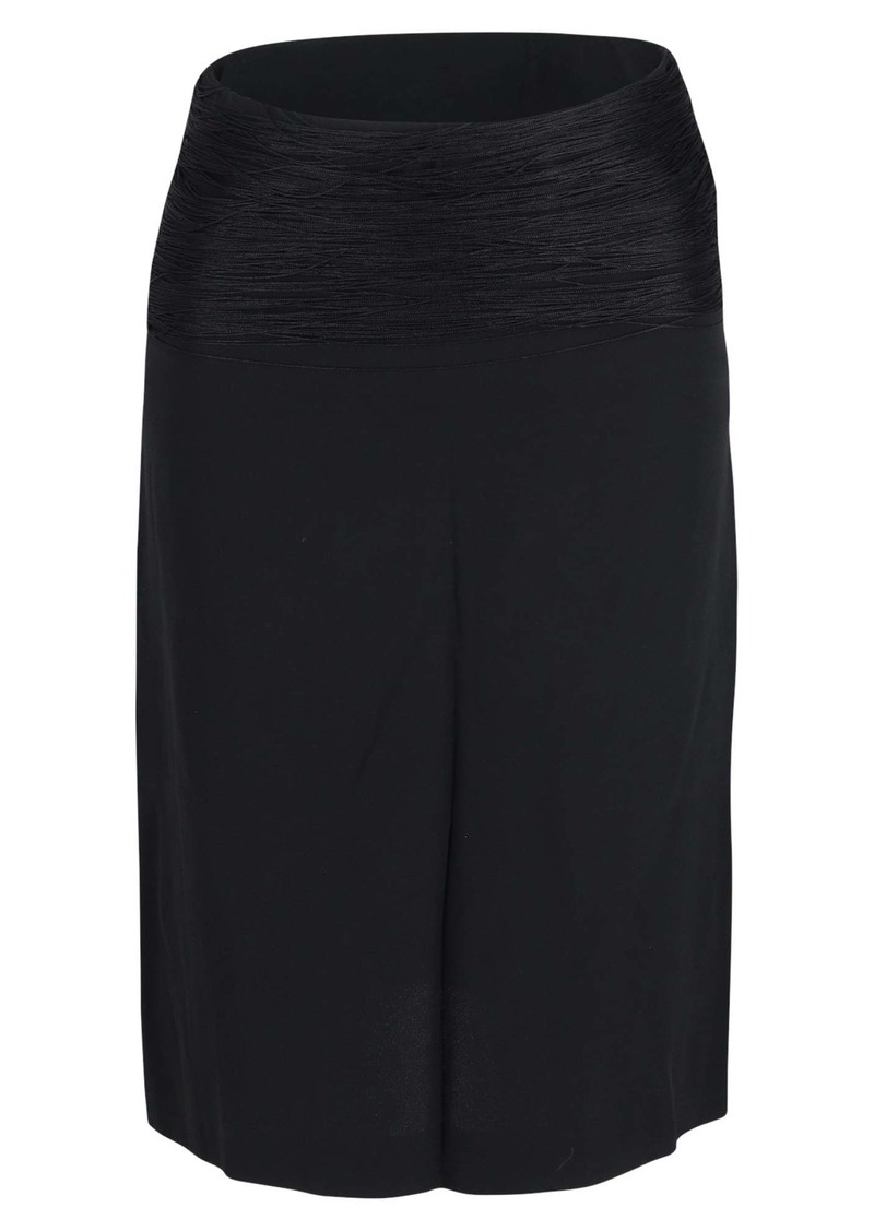 Jil Sander Ruched Waist Skirt in Black Wool