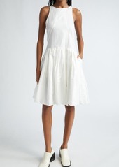 Jil Sander Sleeveless Drop Waist Poplin Dress