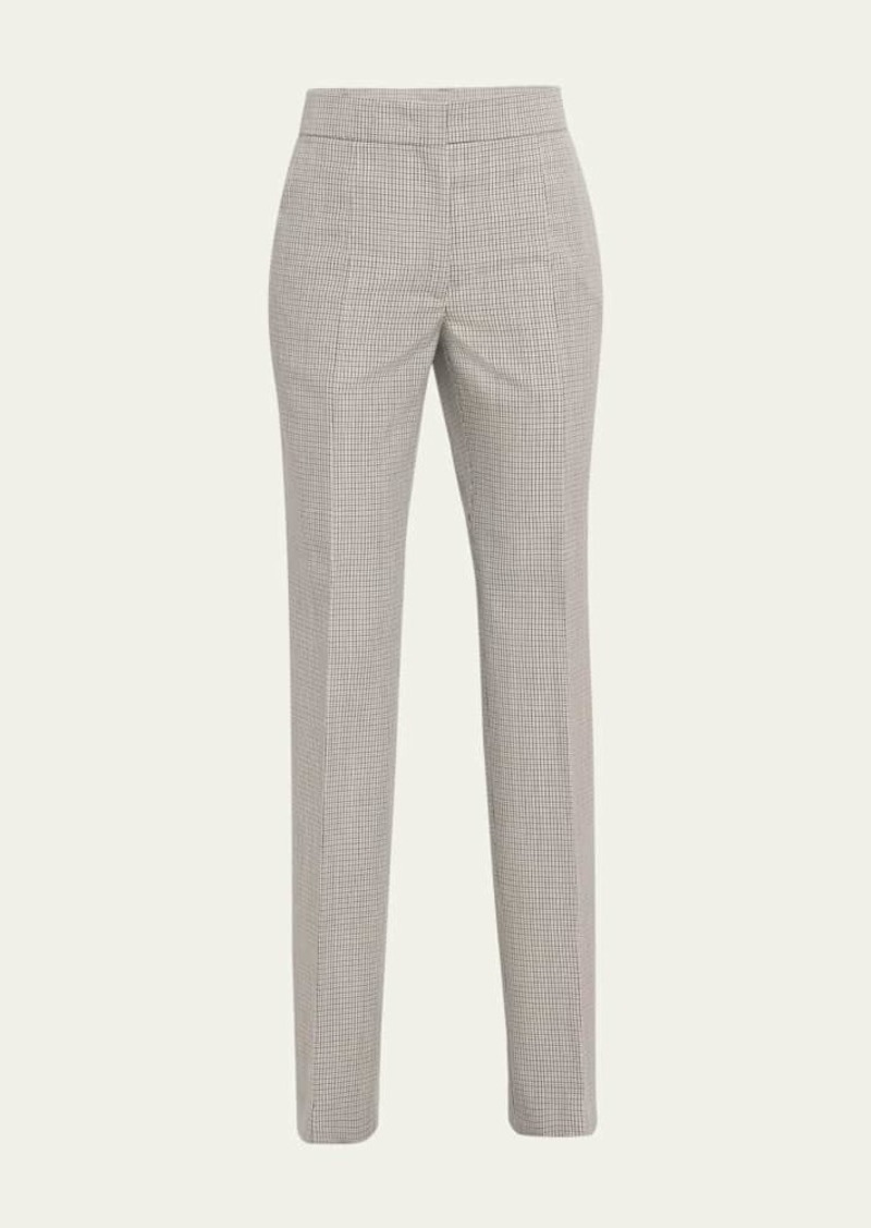 Jil Sander Slit Cuff Wool Check Trousers