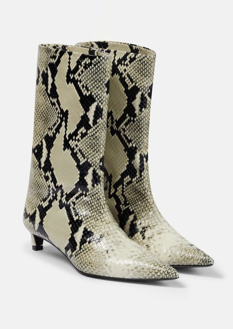 Jil Sander Snake-effect leather boots