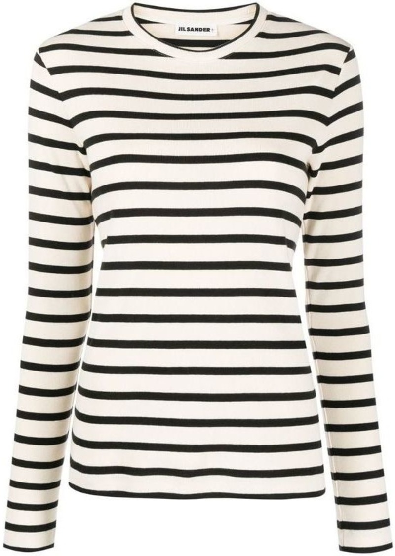 JIL SANDER Striped cotton long-sleeve t-shirt