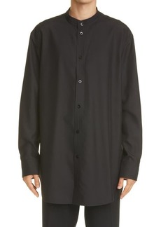 Jil Sander Sunday P.M. Silk Button-Up Shirt in Black at Nordstrom