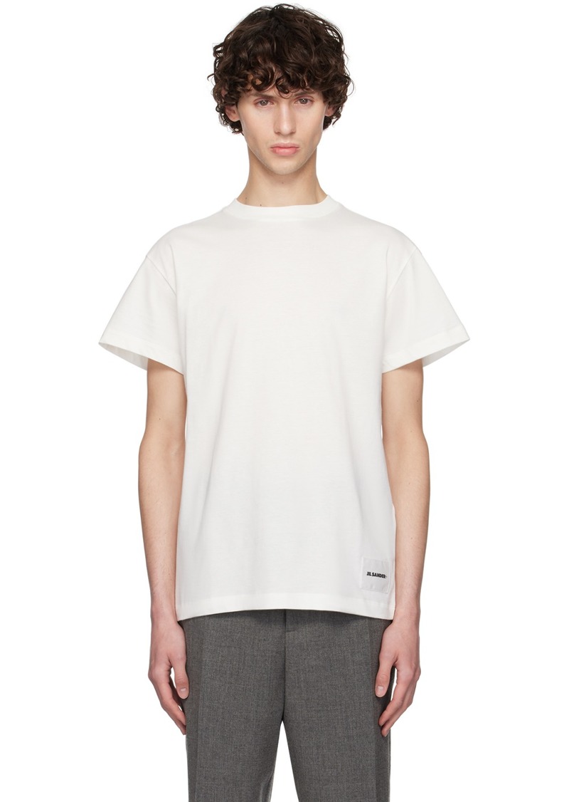 Jil Sander Three-Pack White Logo Label T-Shirts