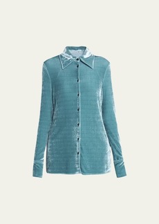 Jil Sander Velvet Slim-Fit Collared Shirt