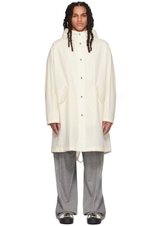 Jil Sander White Hooded Coat