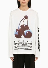 Jil Sander White long-sleeved oversize T-shirt