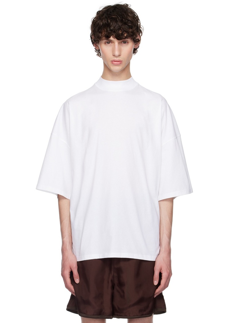 Jil Sander White Mock Neck T-Shirt