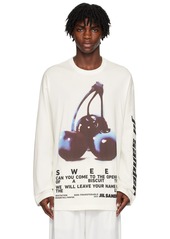 Jil Sander White Printed Long Sleeve T-Shirt