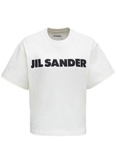 Jil Sander Woman's White Cotton T-Shirt with Logo Print