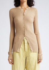 Jil Sander Wool & Silk Rib Cardigan