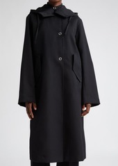 Jil Sander Wool Gabardine Hooded Sport Coat