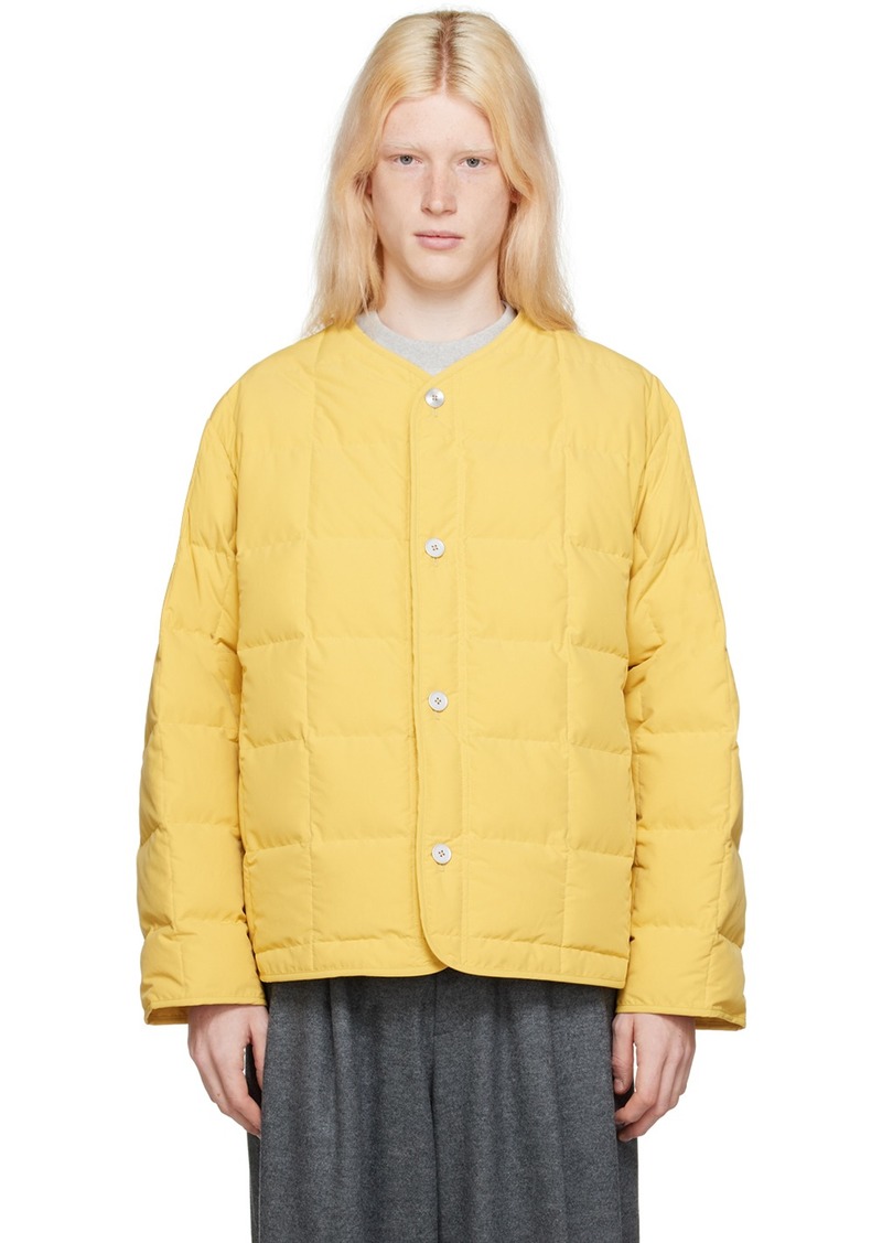 Jil Sander Yellow Collarless Down Jacket