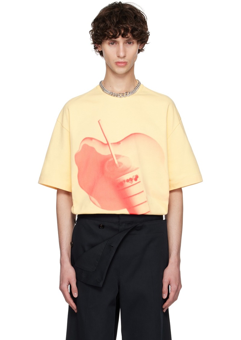 Jil Sander Yellow Printed T-Shirt