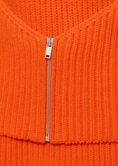 Jil Sander Knit Wool Vest W/ Zip Detail