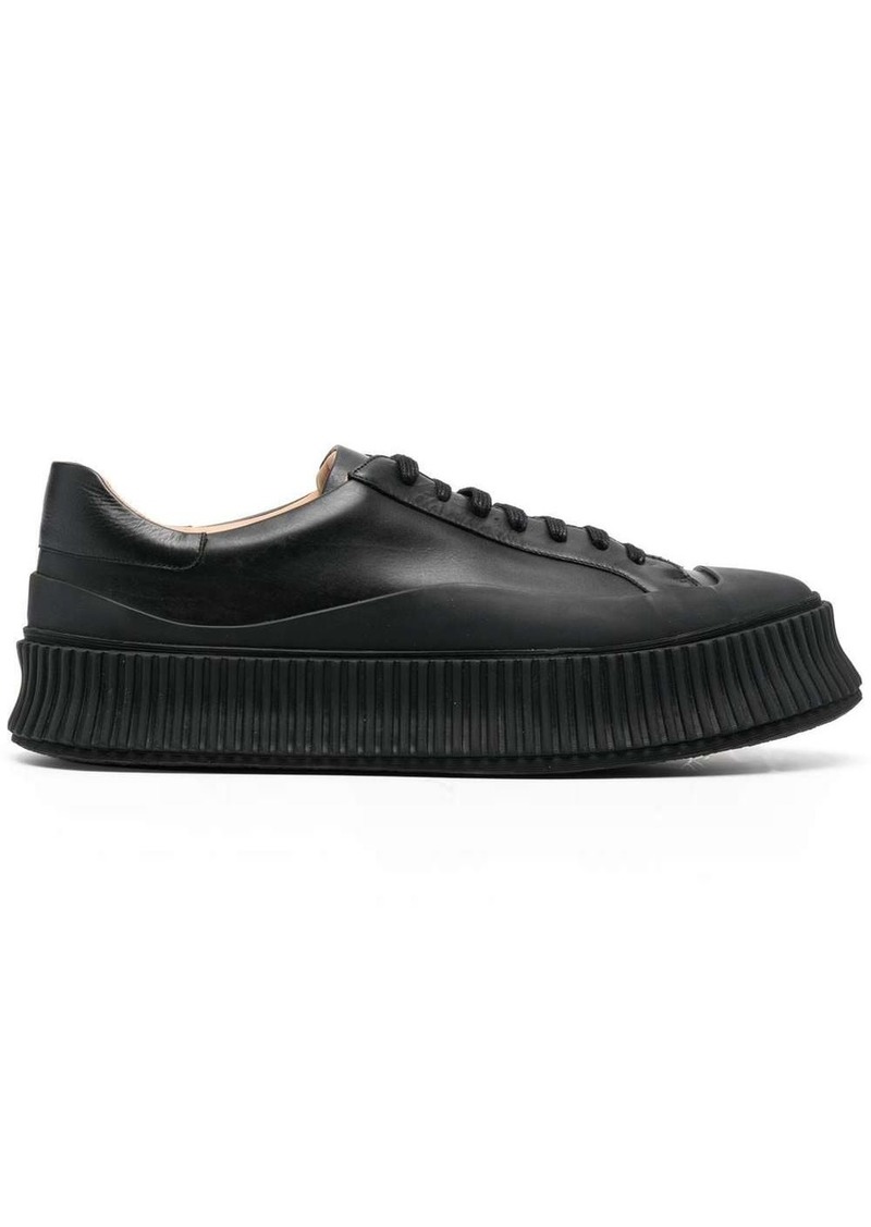 Jil Sander lace-up leather platform sneakers