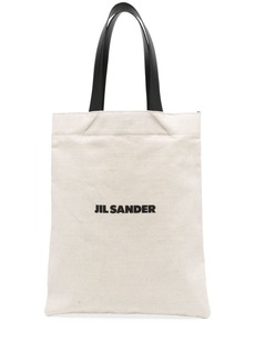 Jil Sander large logo print tote bag