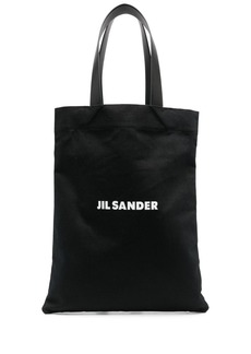 Jil Sander large logo print tote bag