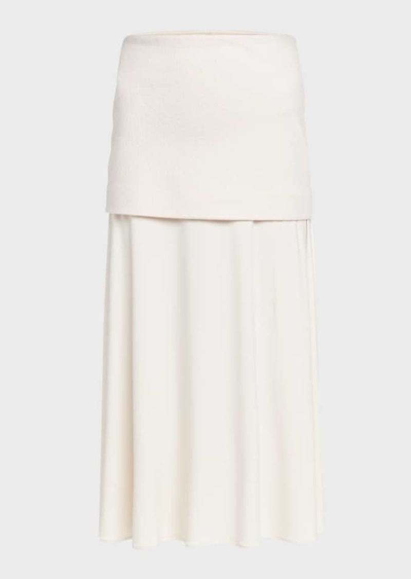 Jil Sander Layered Maxi A-Line Skirt