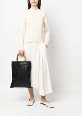 Jil Sander bamboo-handle leather tote bag