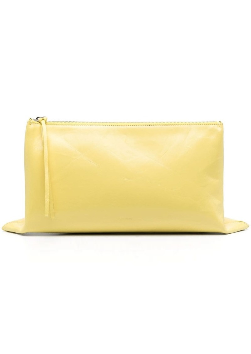 Jil Sander logo-debossed clutch bag