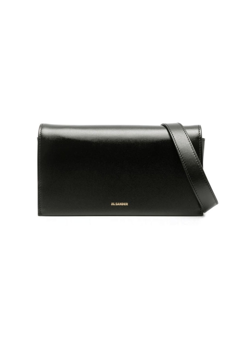 Jil Sander logo-debossed leather shoulder bag