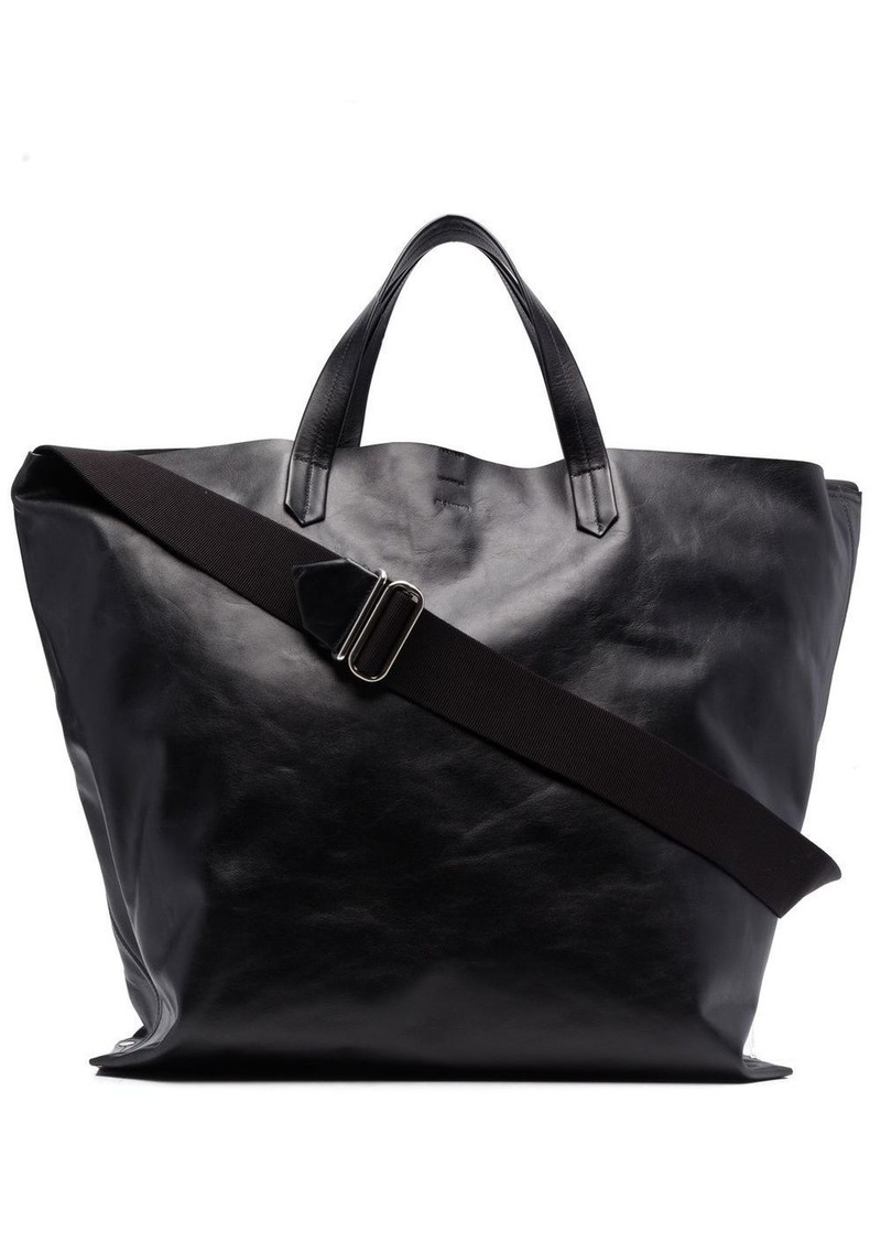 Jil Sander logo-debossed leather tote bag