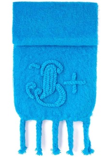Jil Sander logo-embroidered chunky-knit scarf