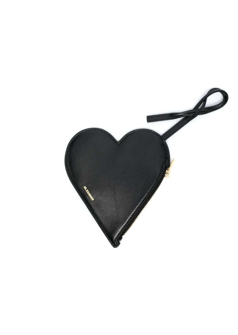 Jil Sander logo-lettering heart-shape wallet