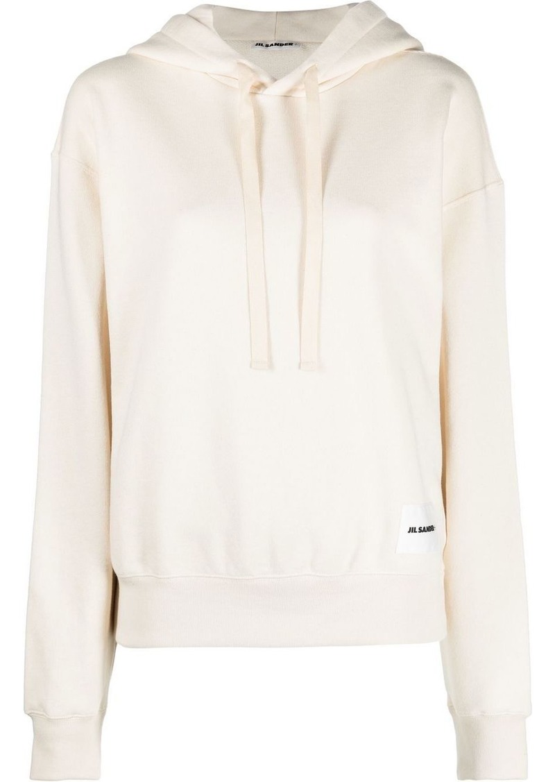 Jil Sander logo-patch drawstring hoodie