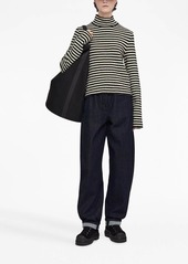 Jil Sander logo-patch stripe-pattern top