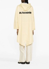 Jil Sander logo print drawstring coat