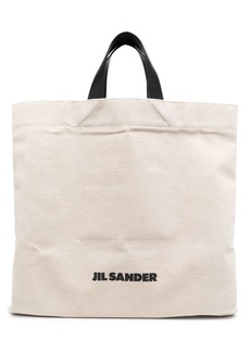 Jil Sander logo-print linen tote bag