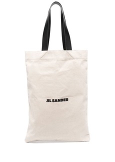 Jil Sander logo-print linen tote bag