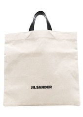 Jil Sander logo-print linen tote bag