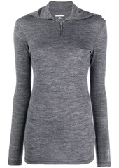 Jil Sander logo-print roll-neck knitted top