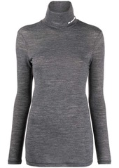 Jil Sander logo-print roll-neck top