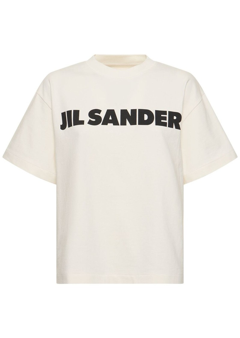 Jil Sander Logo Printed Heavy Cotton Jersey T-shirt