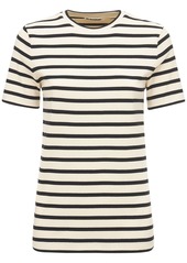Jil Sander Logo Striped Cotton Jersey T-shirt
