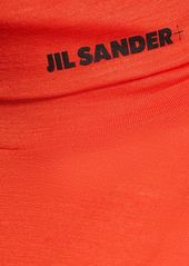 Jil Sander Logo Wool Blend Turtleneck Top